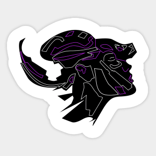 Cyberpunk robotic head Sticker